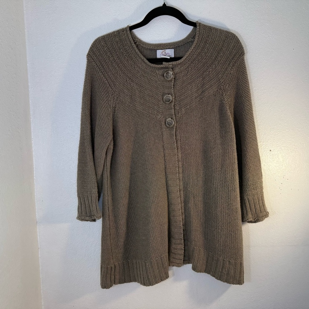 Oh Baby Maternity 3‎ Button Cardigan Size L Brownish Taupe